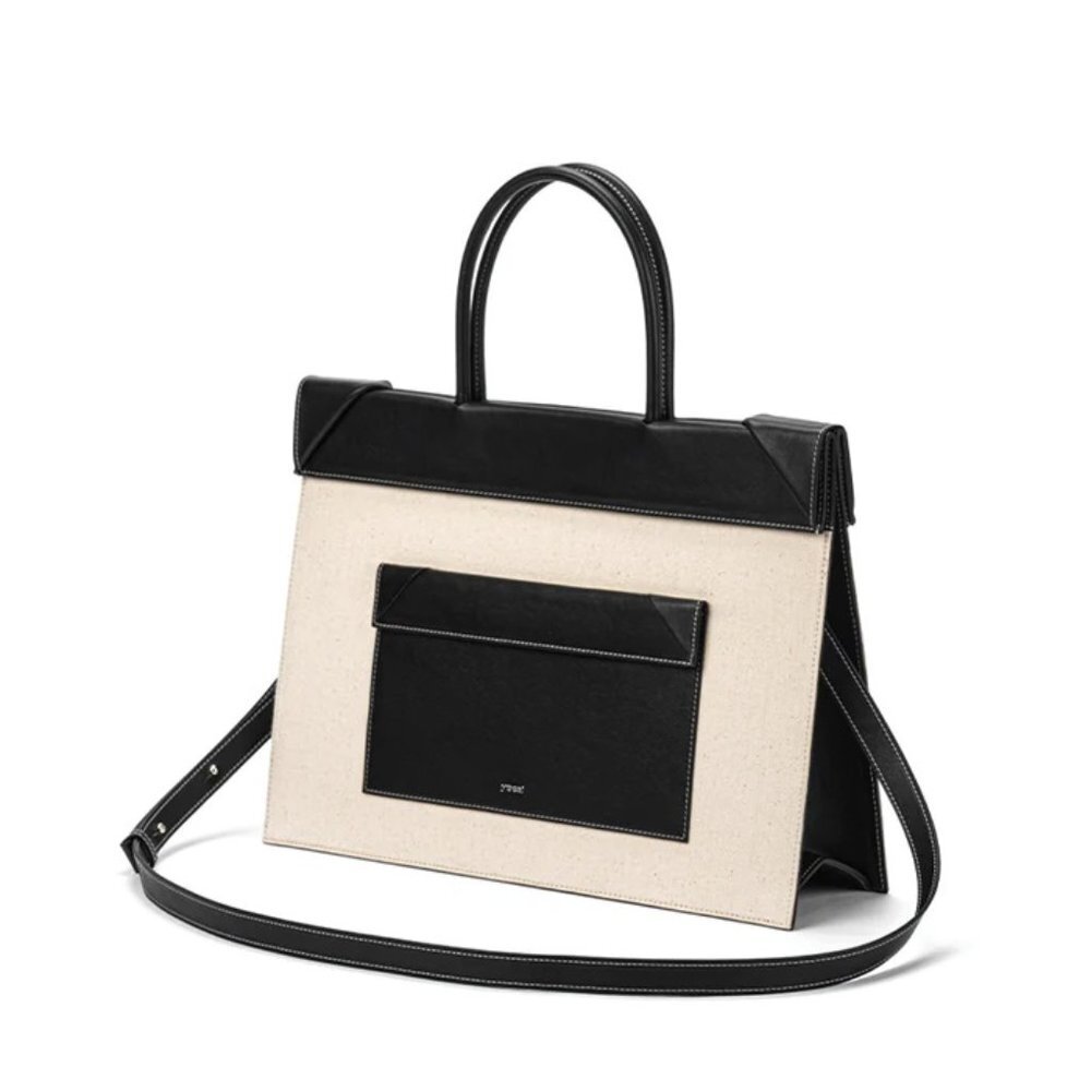NWOT YEE SI Click Tote Canvas & Leather Cross Body Bag